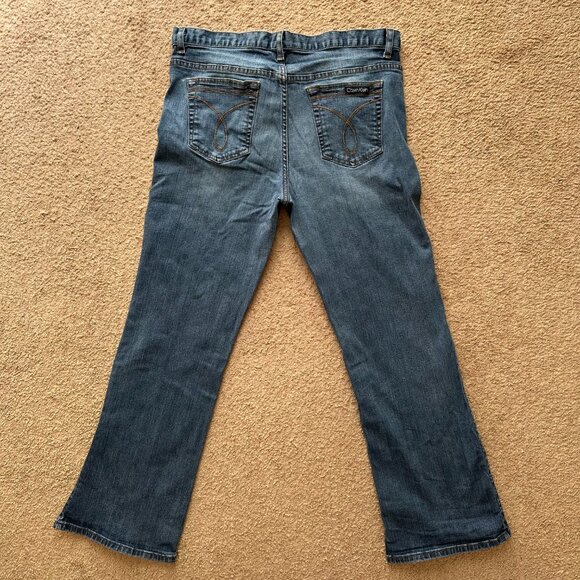 Calvin Klein Jeans Womens 16 33x31 Mid Rise Flare Fit Blue Medium Wash Denim - Picture 3 of 13